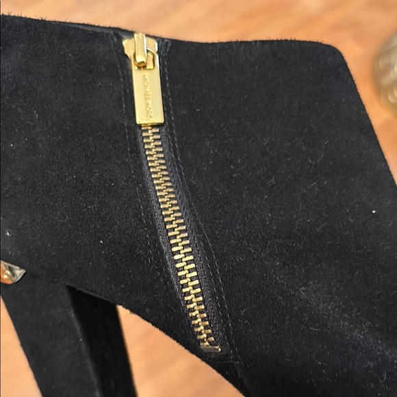 Michael Kors Black and Gold Ankle Boots Sleek Design - Picture 8 of 14